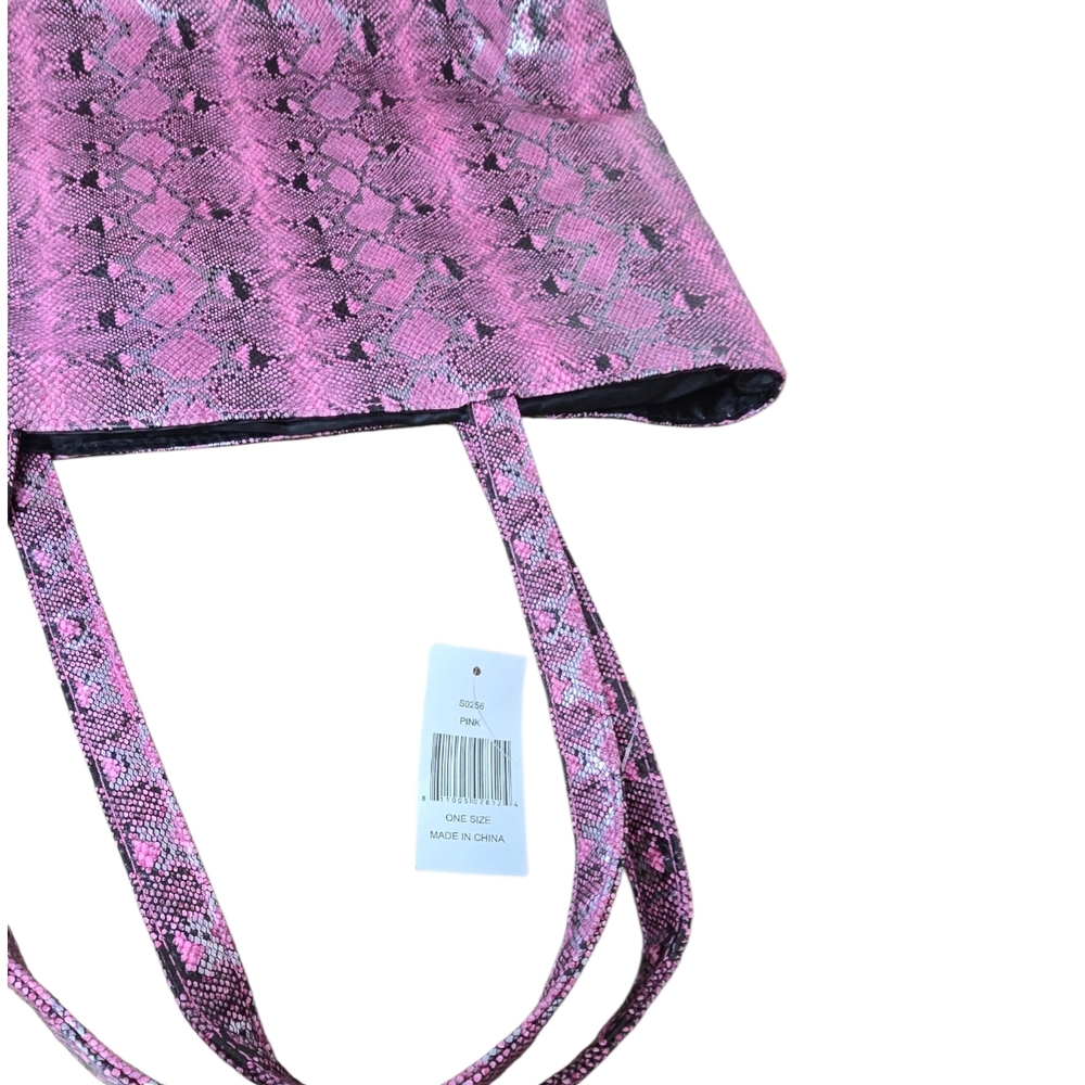 Saks Fifth Avenue Pink Snakeskin Print ToteSaks Fifth Avenue Pink Snakeskin Tote - Picture 5 of 5
